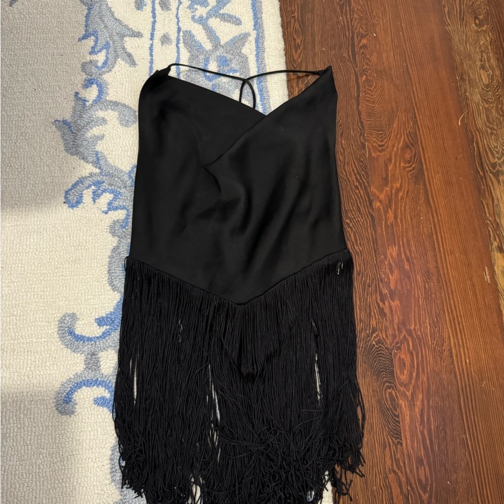Zara Black Fringe top